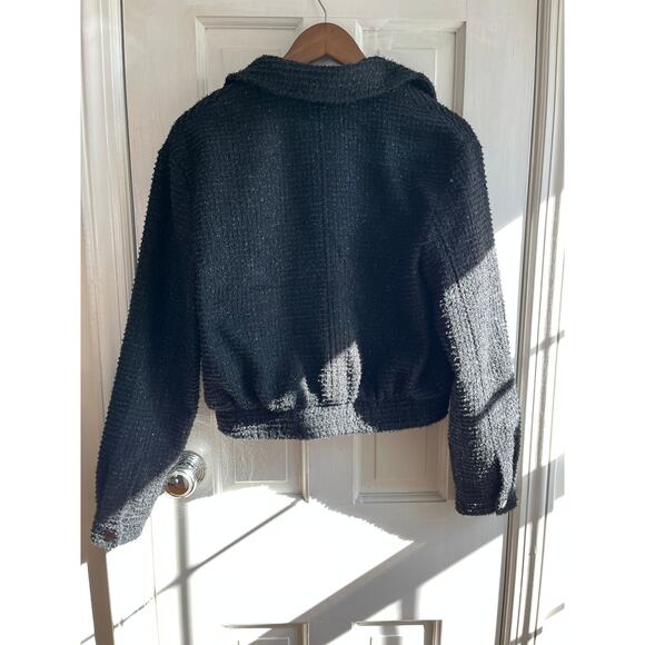 Joie Metallic Shimmer Knit Bomber Jacket | Size S/P | Small Boho Luxe - Picture 3 of 7